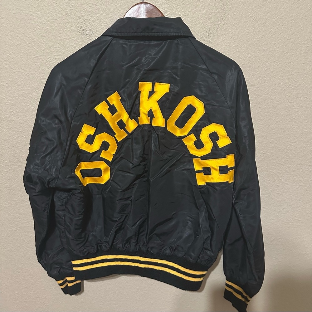 Vintage 80s Oshkosh Wisconsin Embroidered Coach Jacket